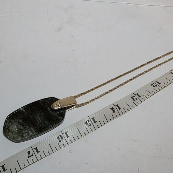 KENDRA SCOTT INEZ GOLD TONE 30 INCH LONG PEDANT NECKLACE IN SAGE MICA - Picture 9 of 9